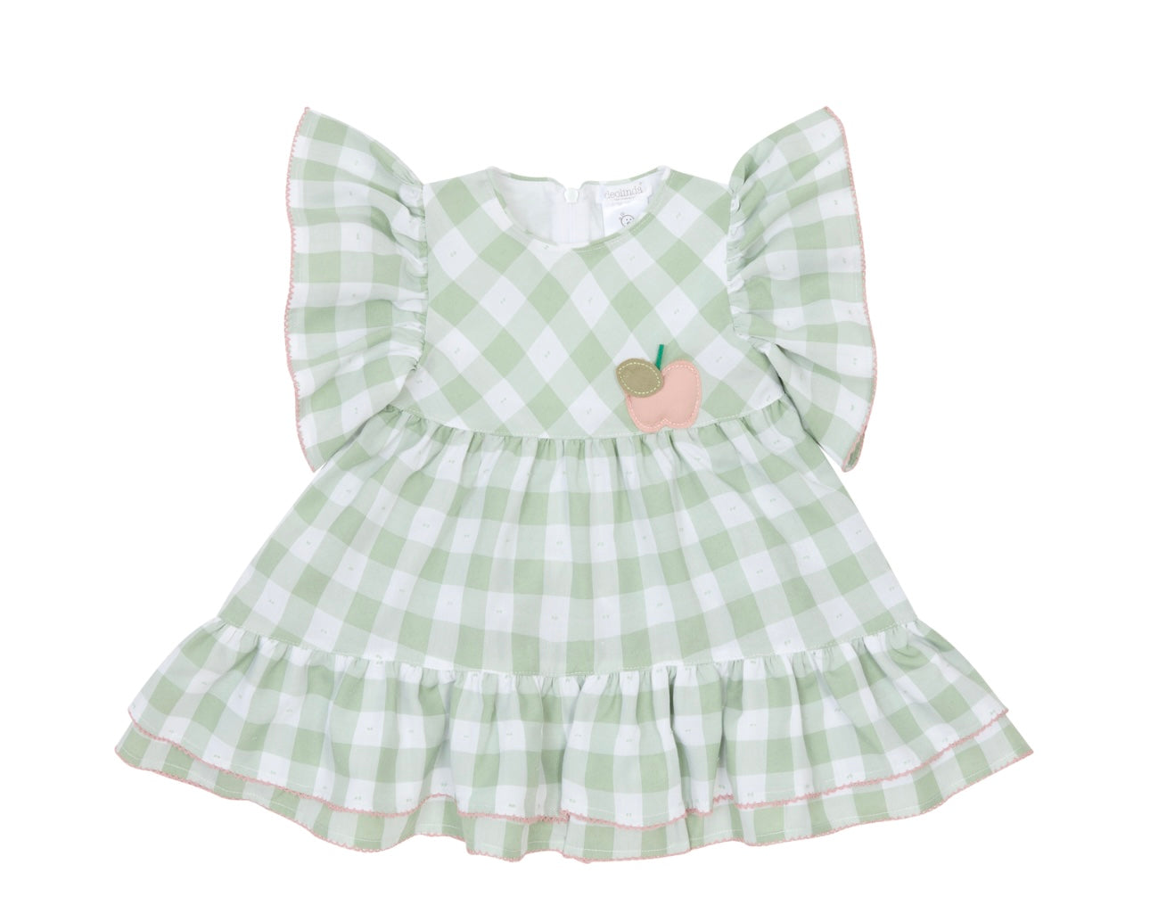 Deolinda mint green check apple frilled summer dress