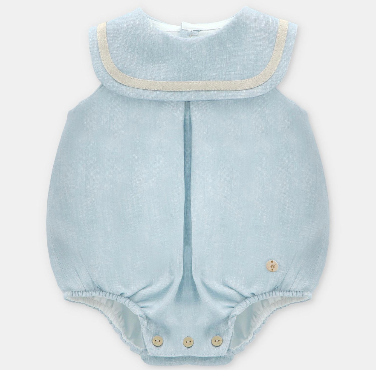 Martin Aranda boys blue and beige sailor collar romper