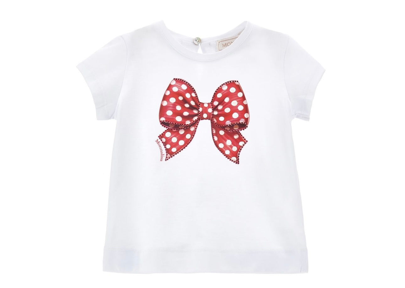 Monnalisa girls red & white polka dot skirt set