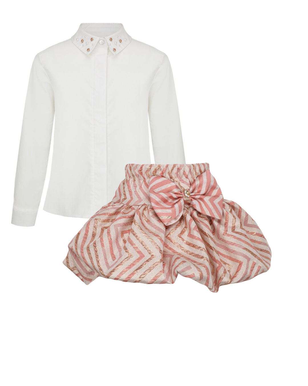 PRE ORDER - Daga ‘Sparkle blush’ puff ball skirt & blouse set