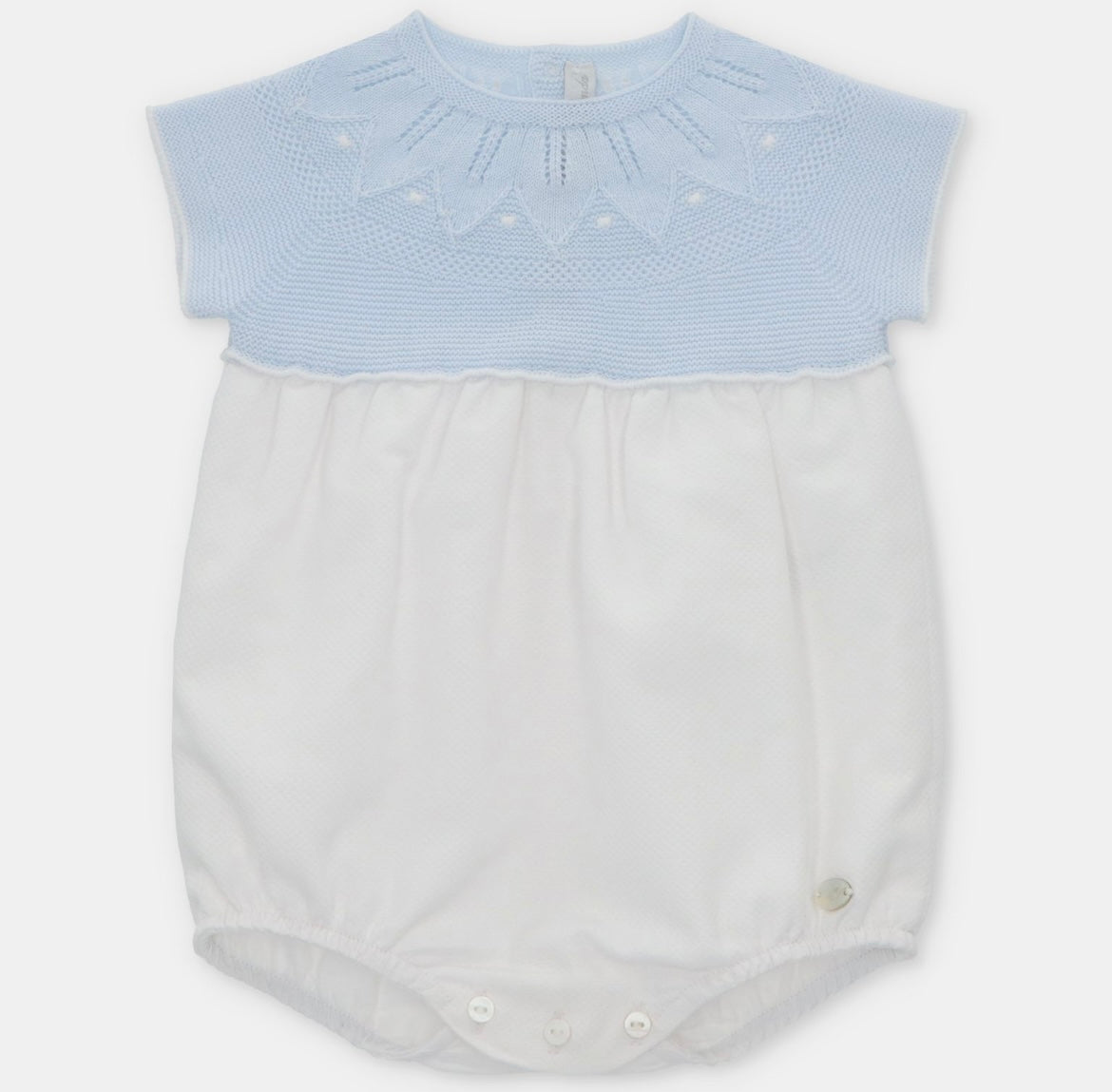 Martin aranda baby blue half knit romper