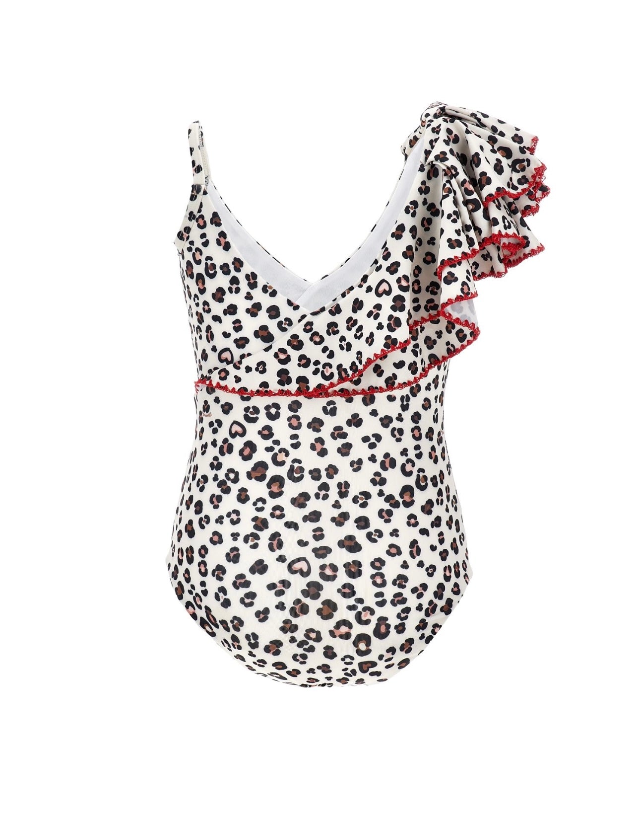 Monnalisa leopard print frilled swimsuit