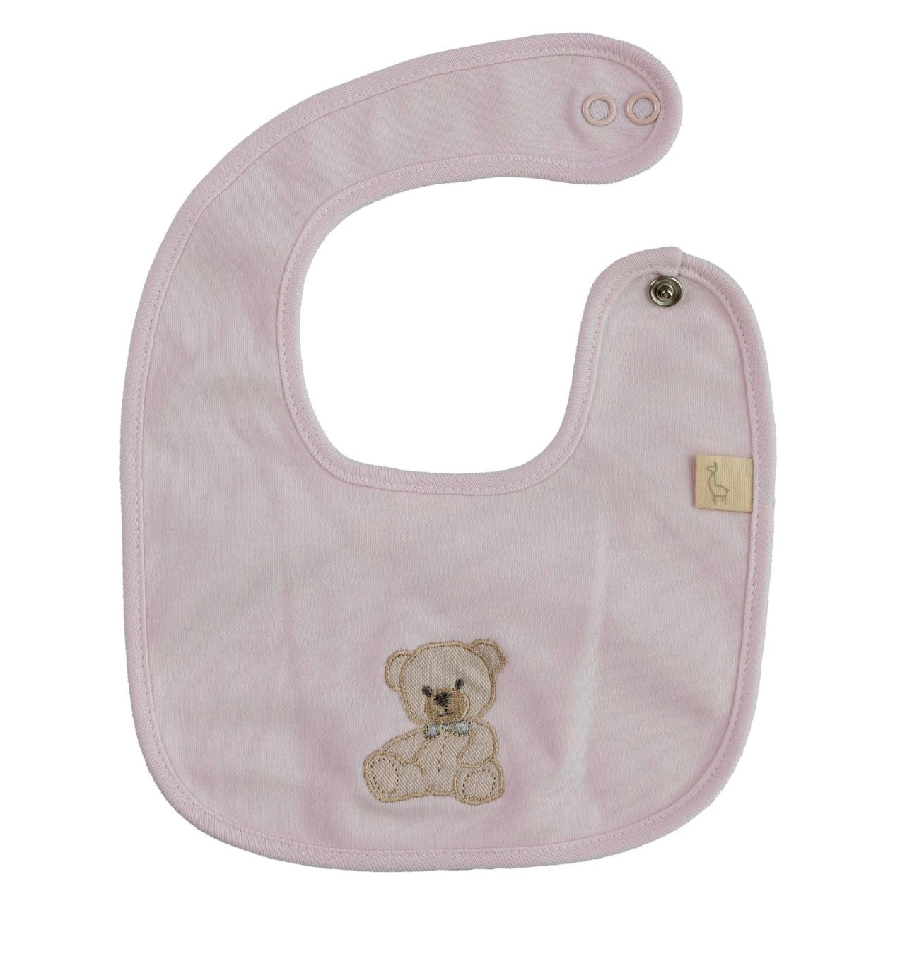 Baby Gi pink cotton teddy bear bib