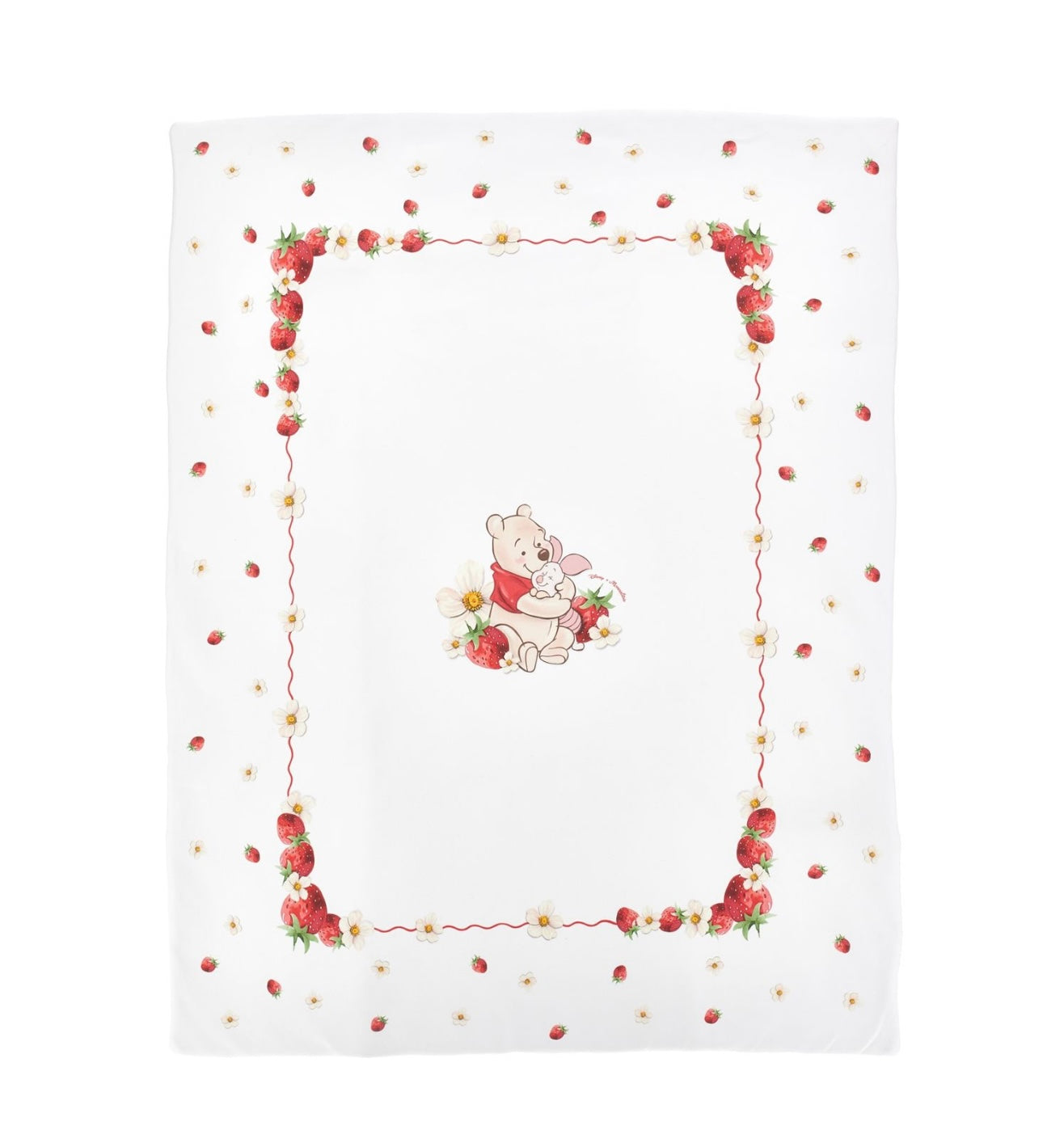 PRE ORDER - monnalisa white Winnie the Pooh strawberry blanket