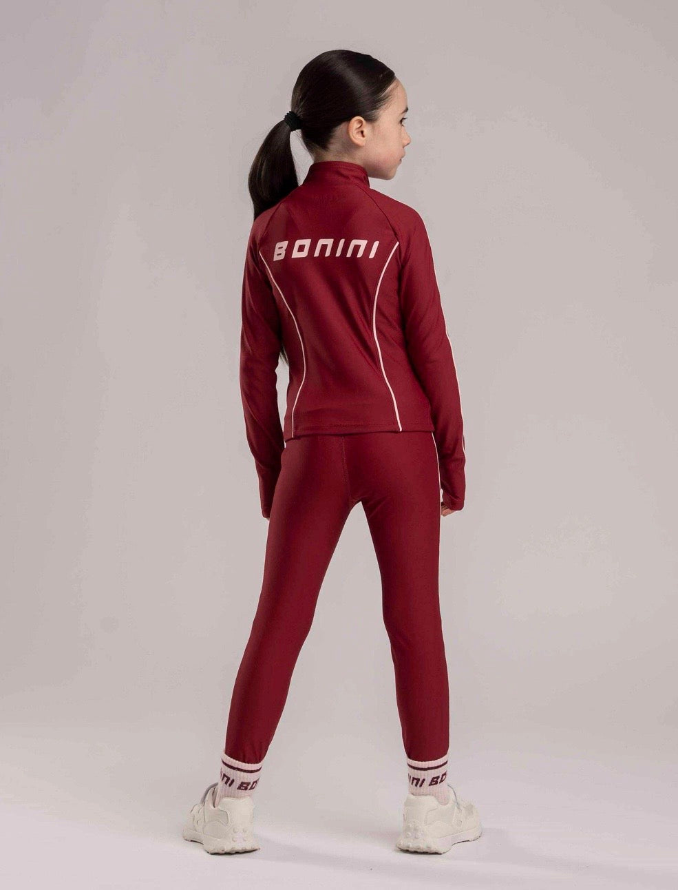Bonini revive burgundy zip up and legging set