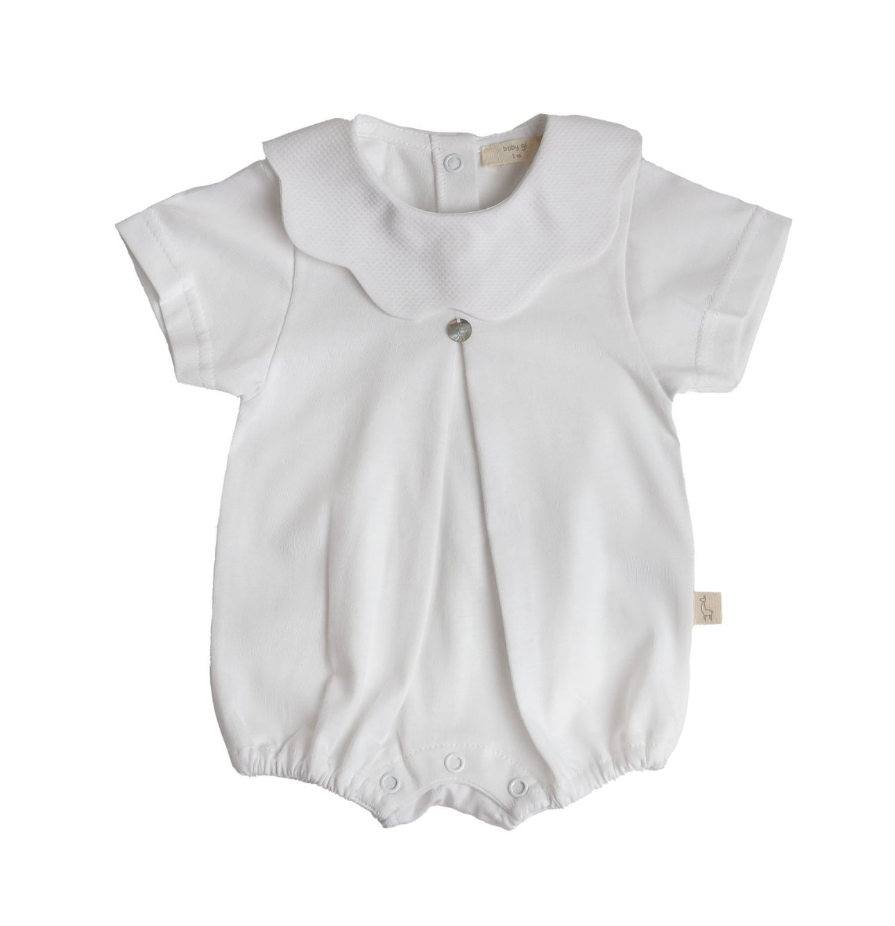 Baby Gi white scalloped cotton romper