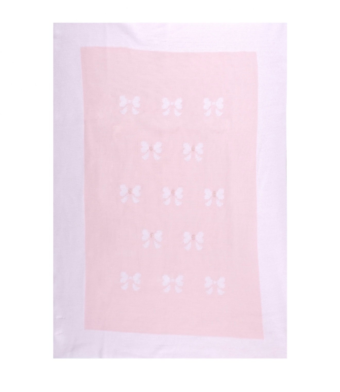 Bimbalo pink & white bow pearly bow blanket