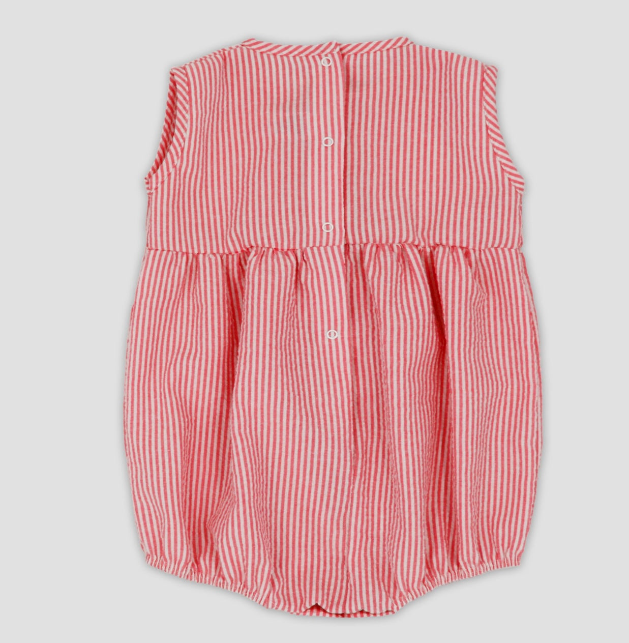 Rapife coral stripe button detail romper