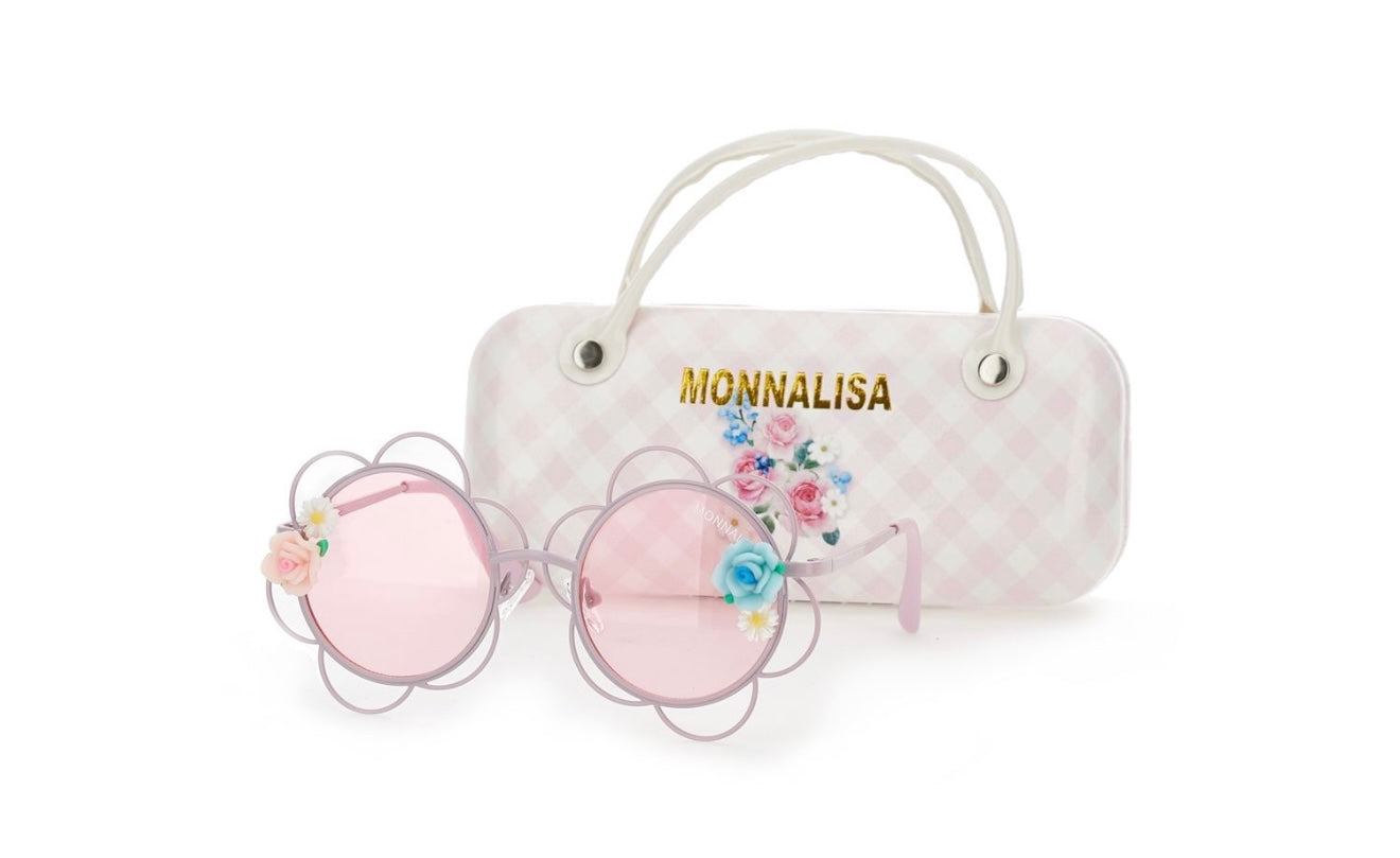 PRE ORDER - monnalisa pink floral sunglasses & case