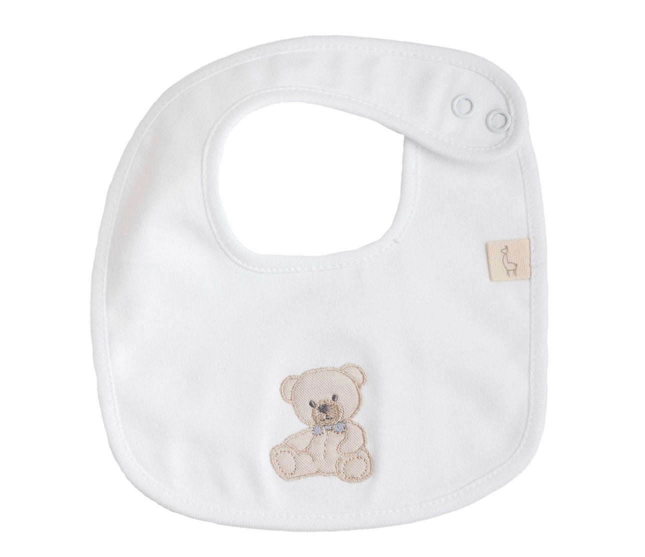 Baby Gi ivory cotton teddy bear bib