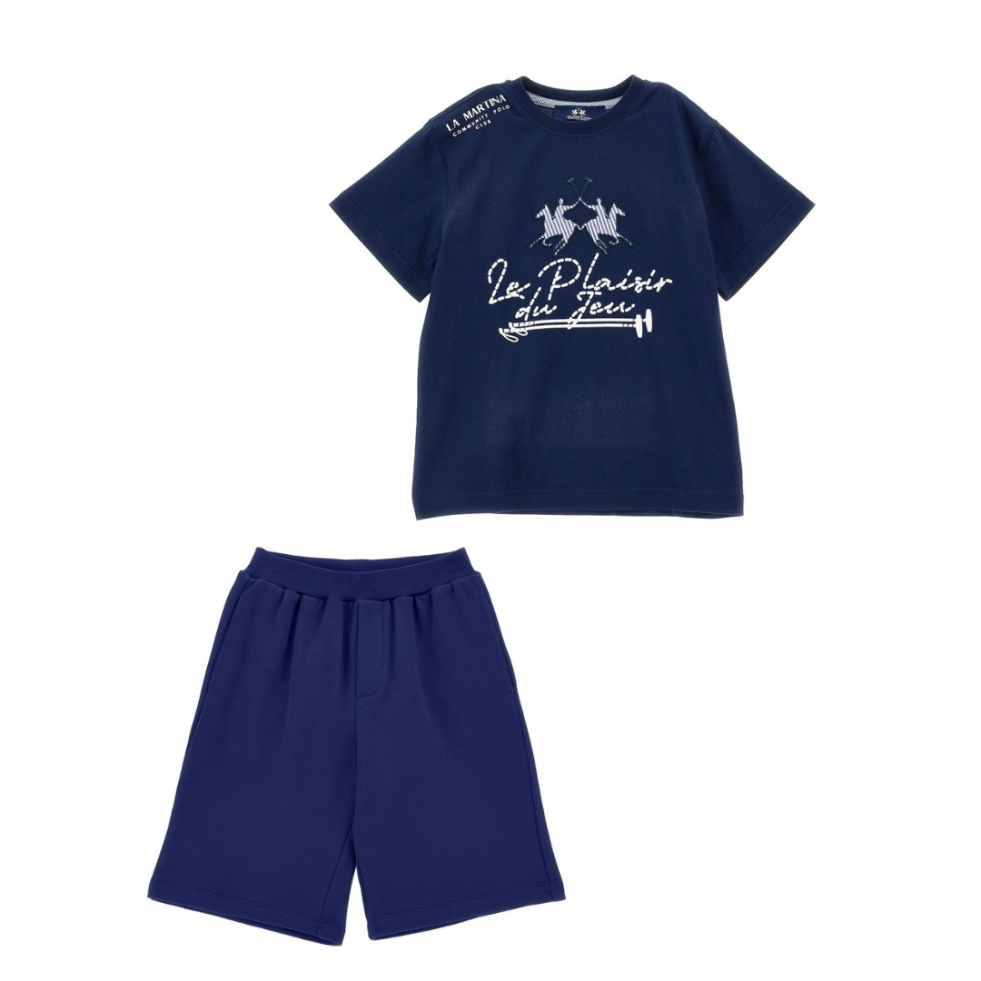 La Martina navy T-shirt & short set