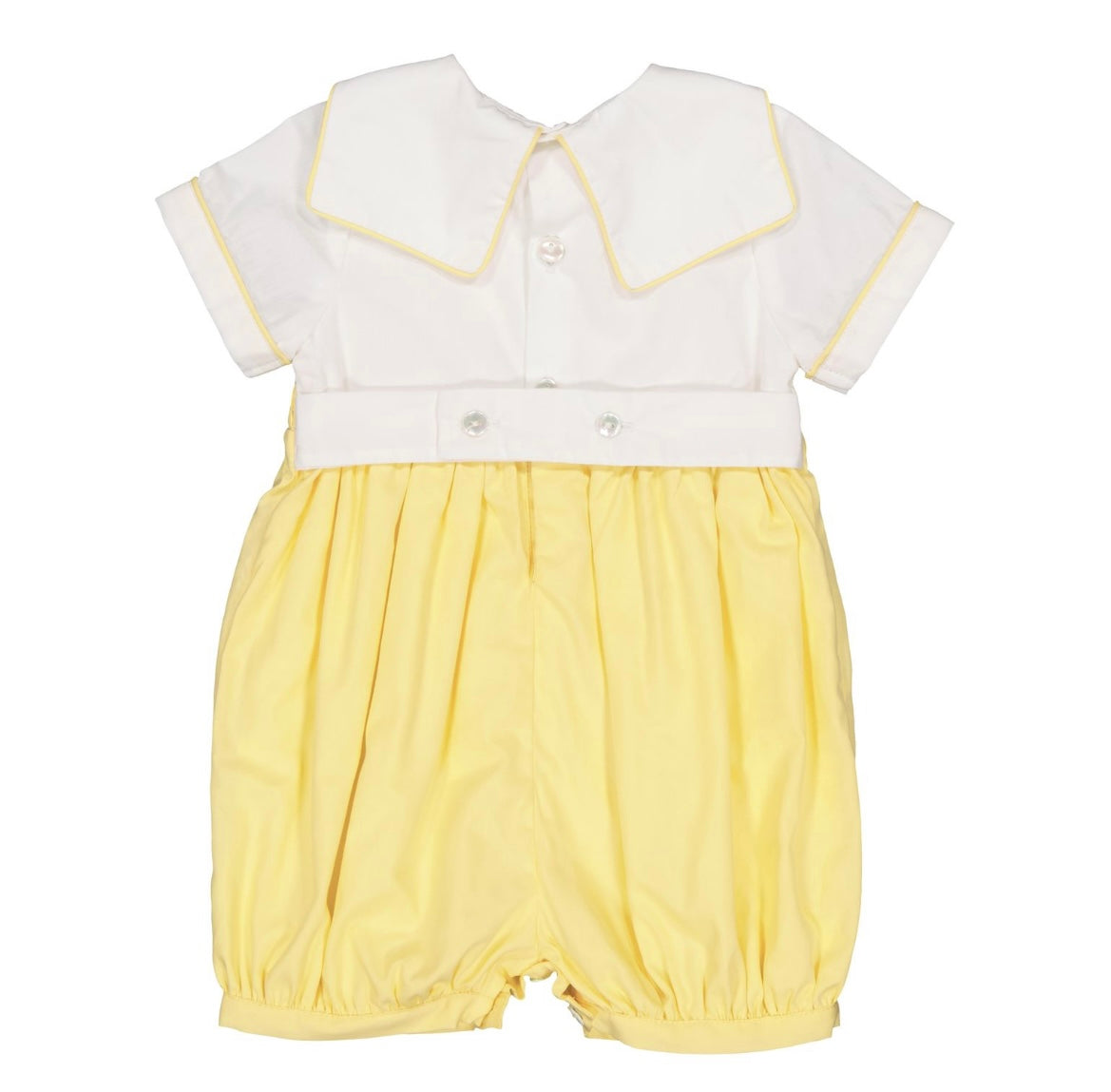 Kidiwi boys Mathis smocked romper in yellow