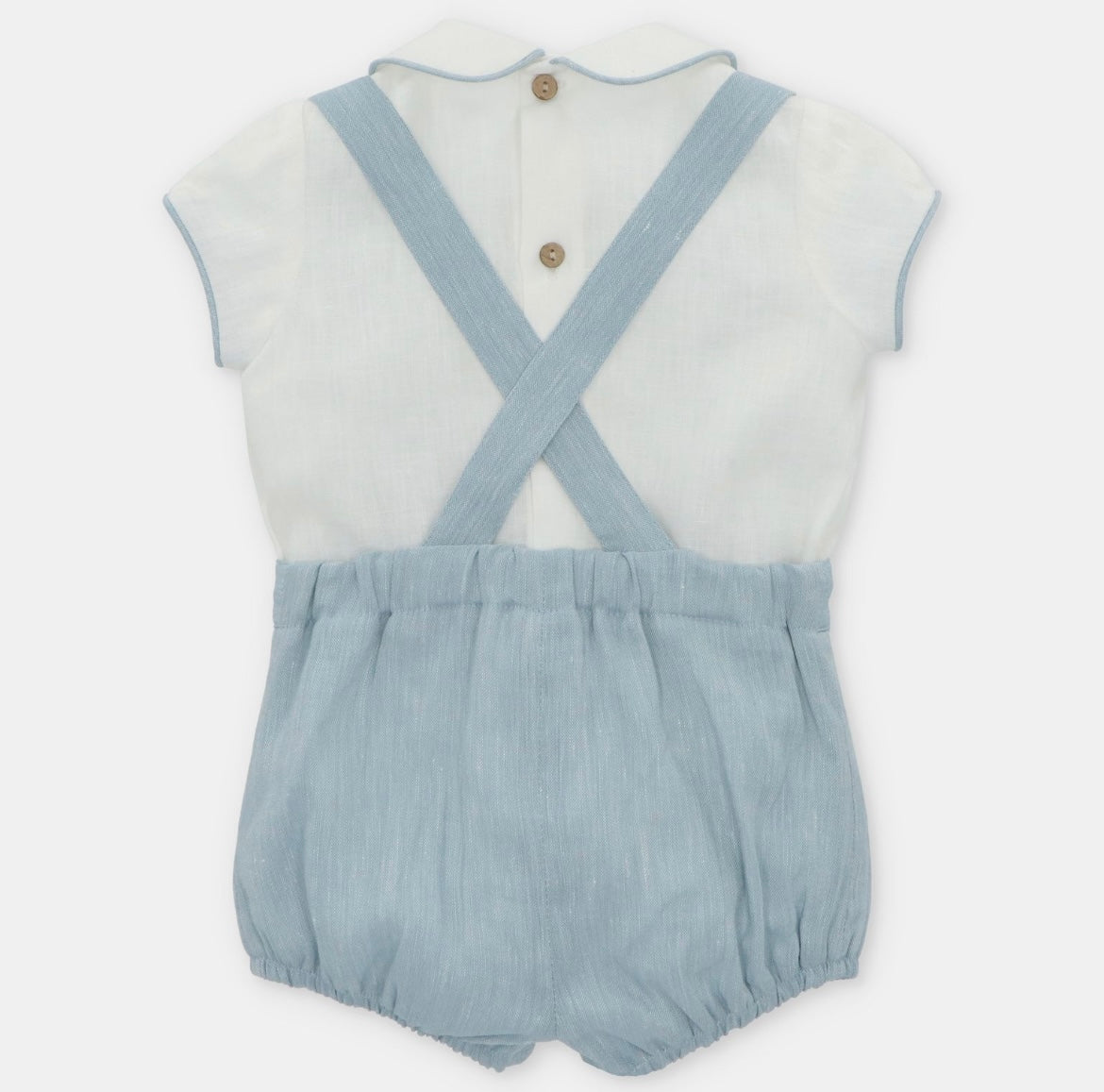 Martin aranda blue linen dungaree set