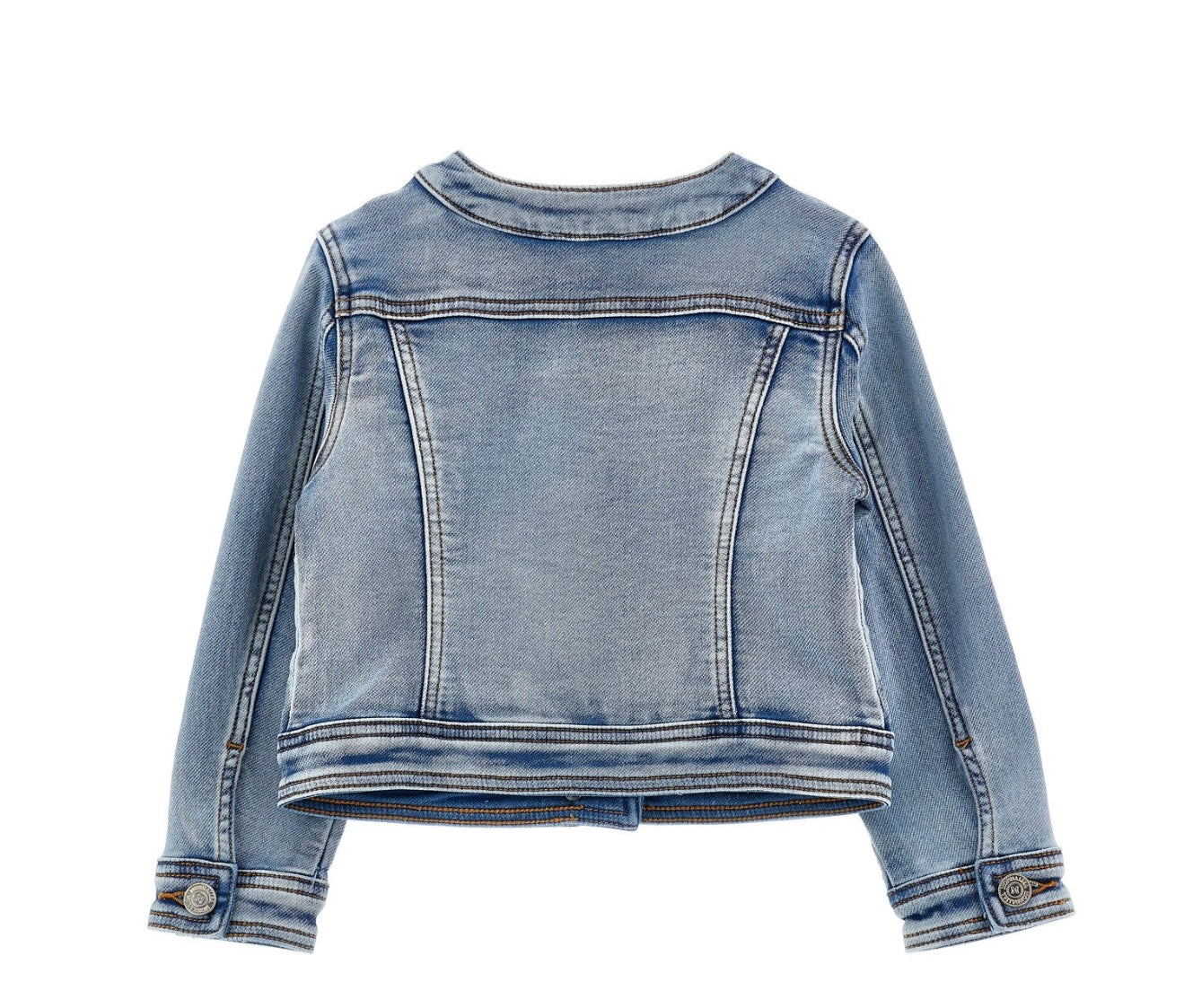 PRE ORDER - monnalisa pink floral dark wash denim jacket