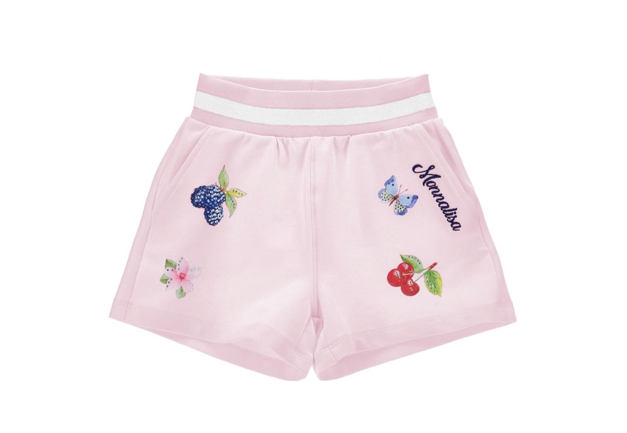 Monnalisa pink fruits sporty jacket 3 piece set
