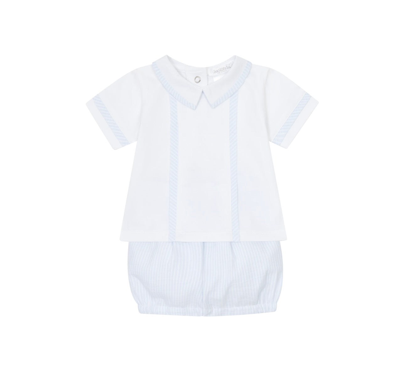 Deolinda blue & white stripe shirt and jam pants set