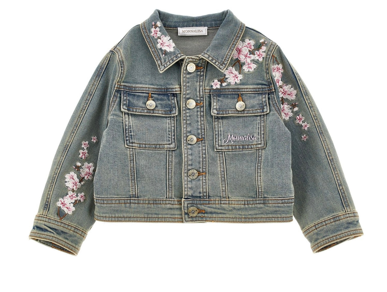 Monnalisa Bambi floral denim jacket
