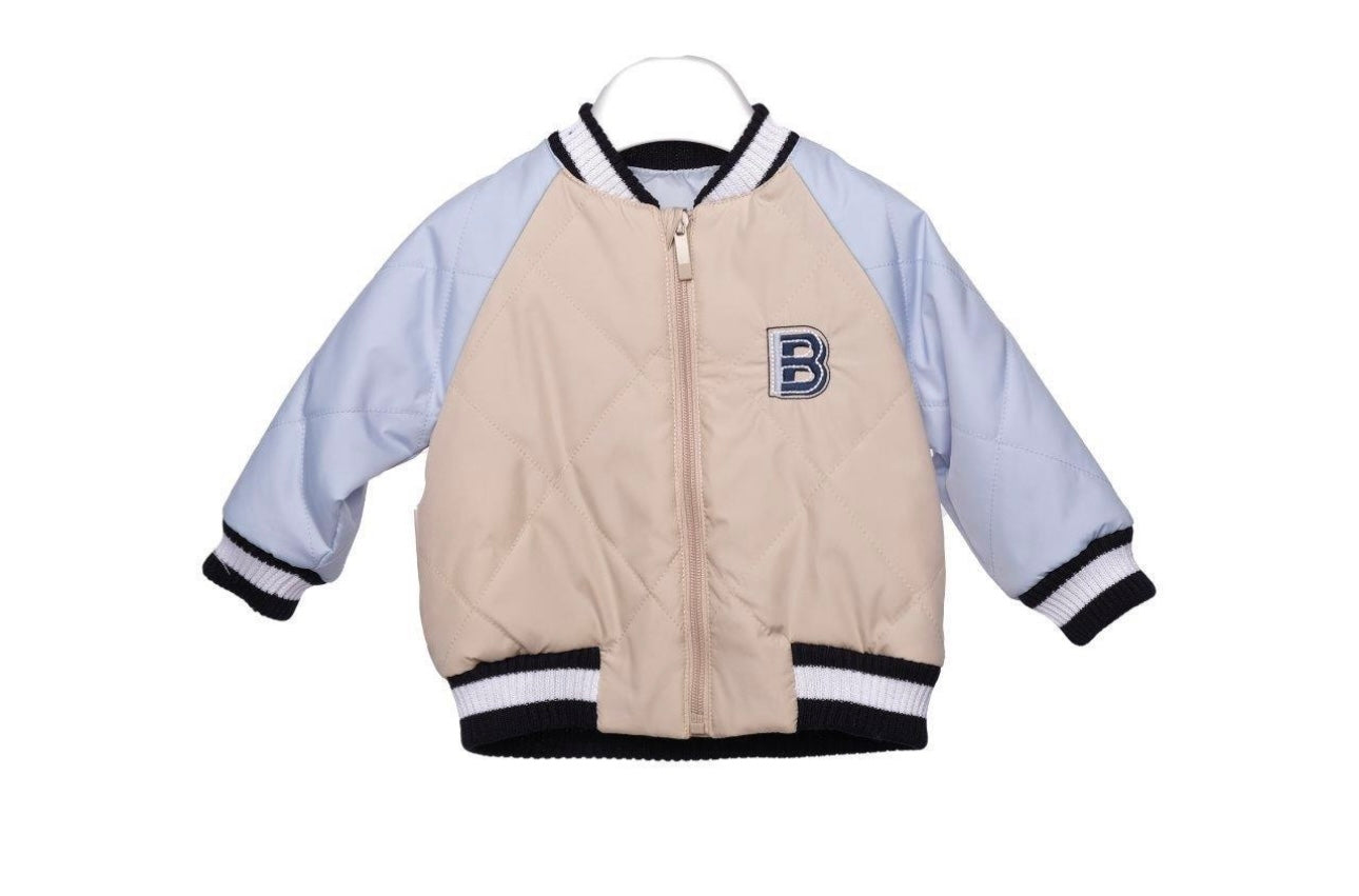 Bimbalo navy beige and blue polo shirt and bomber jacket 3 piece set