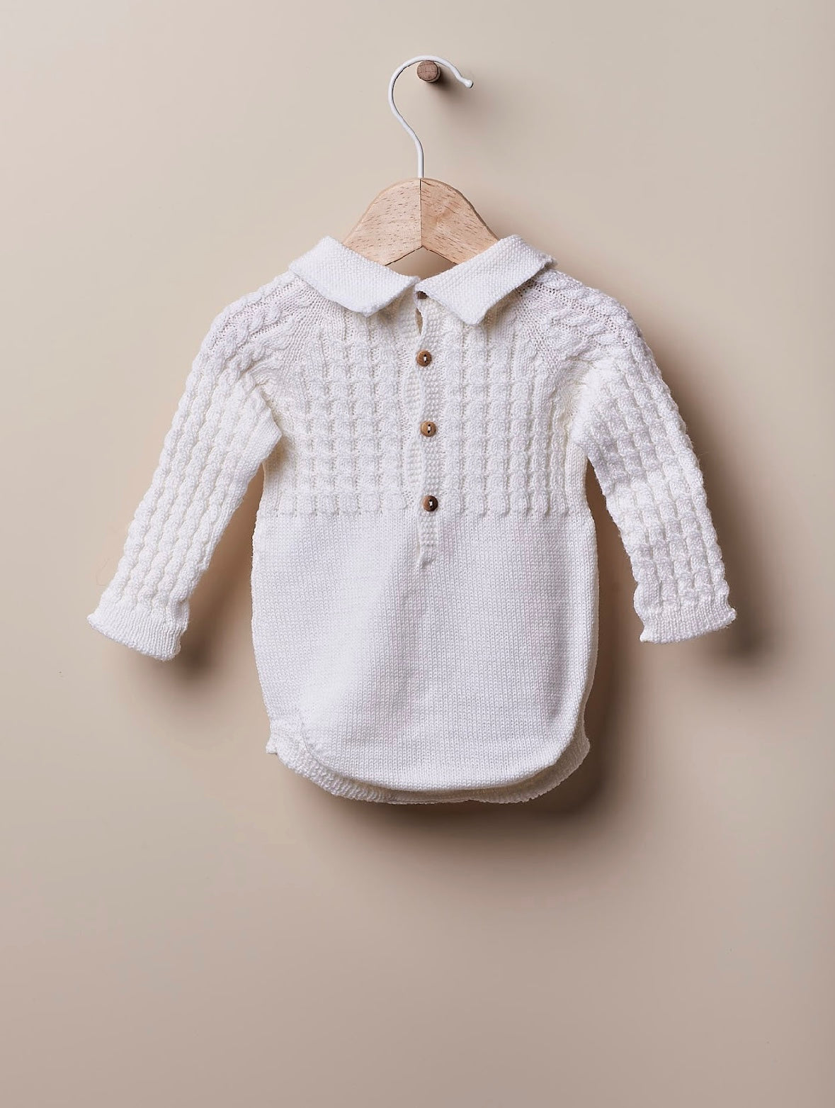 Wedoble cream knit collared romper