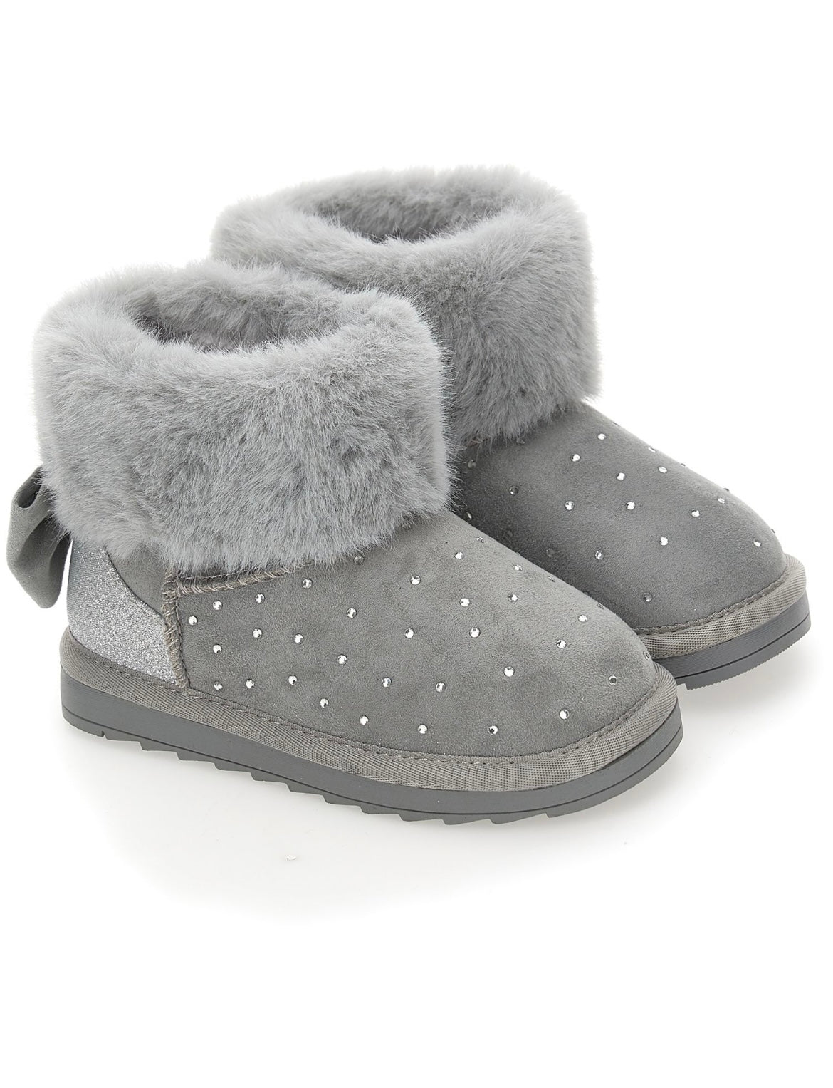 Monnalisa embellished pull on boots - grey
