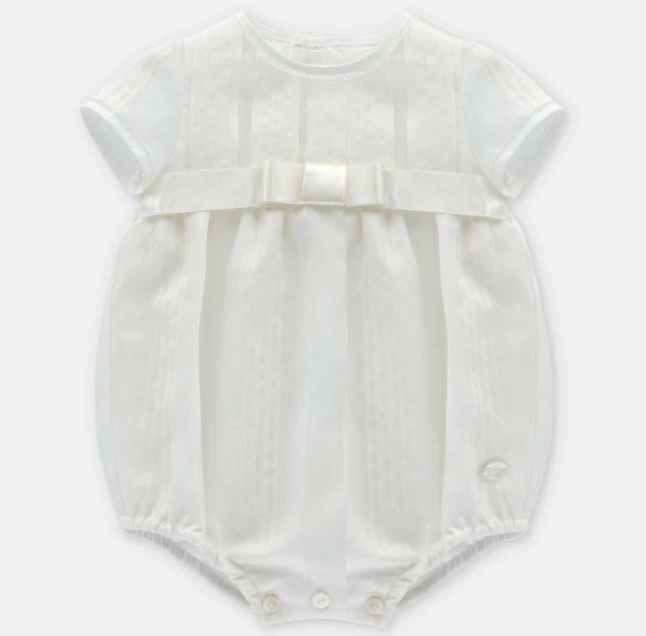 Martin Aranda ivory linen bow romper