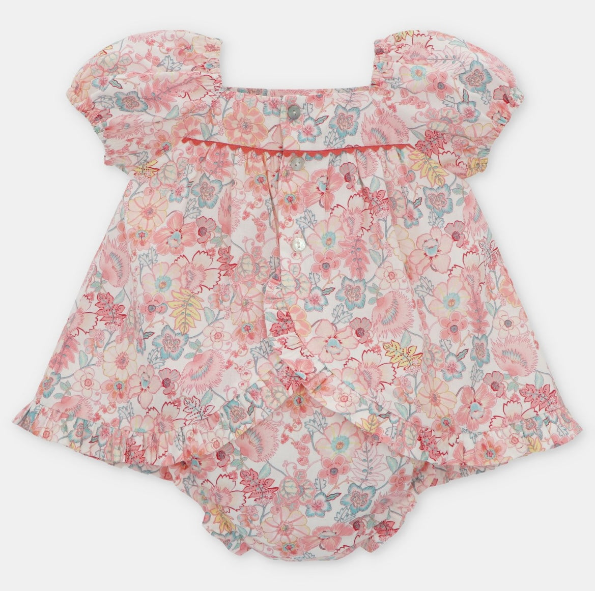 Martin aranda pink and coral blouse & pant set