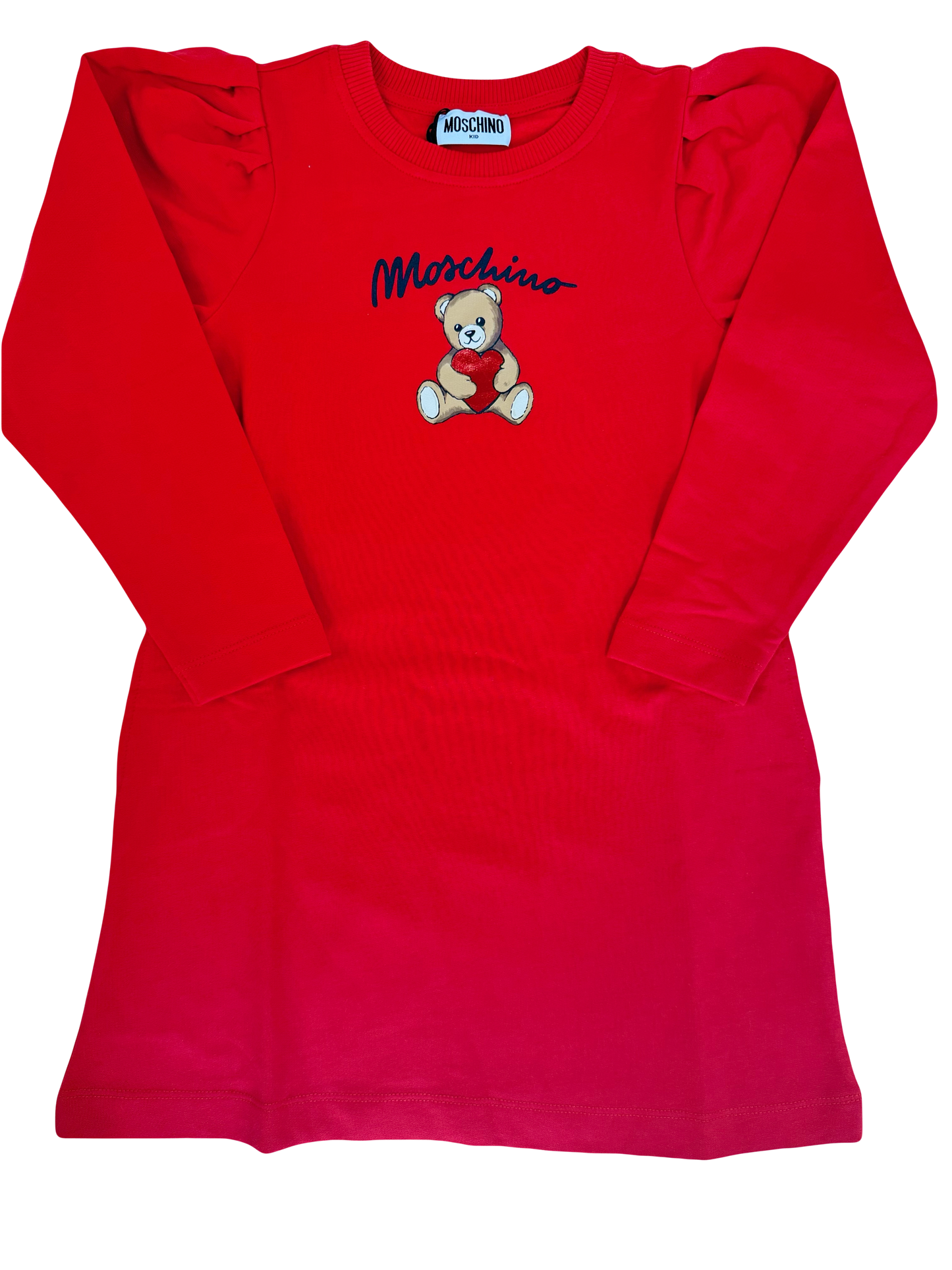 Moschino poppy red teddy bear A-line dress