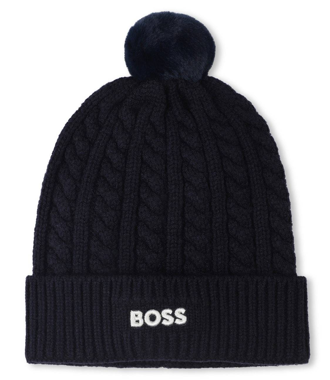 PRE ORDER - Boss navy Pom-pom logo pull on hat