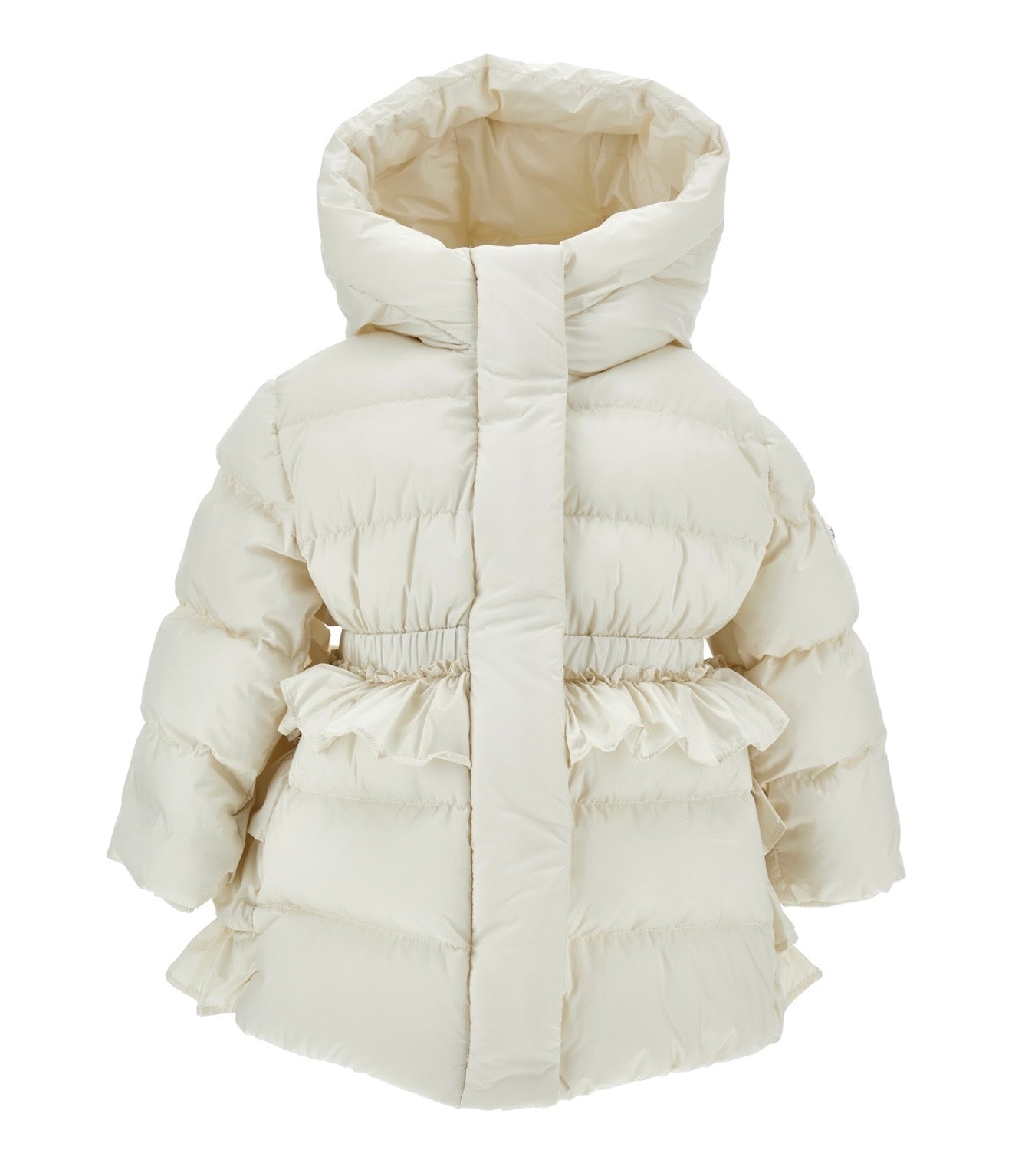 PRE ORDER - monnalisa beige frilled puffer coat