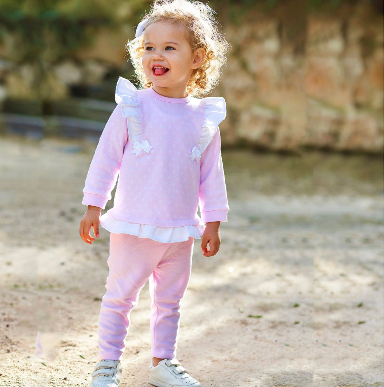 Rapife pink polka dot tracksuit