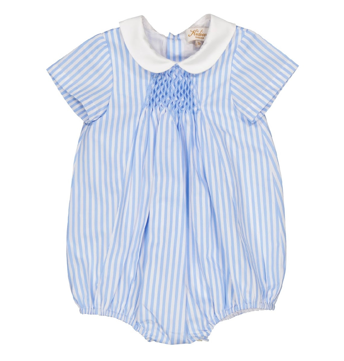 Kidiwi blue & white stripe cotton ‘Caleb’ romper