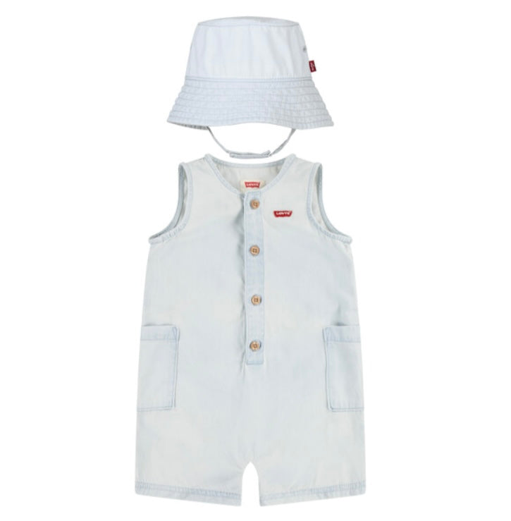 Levi’s denim romper & Hat set