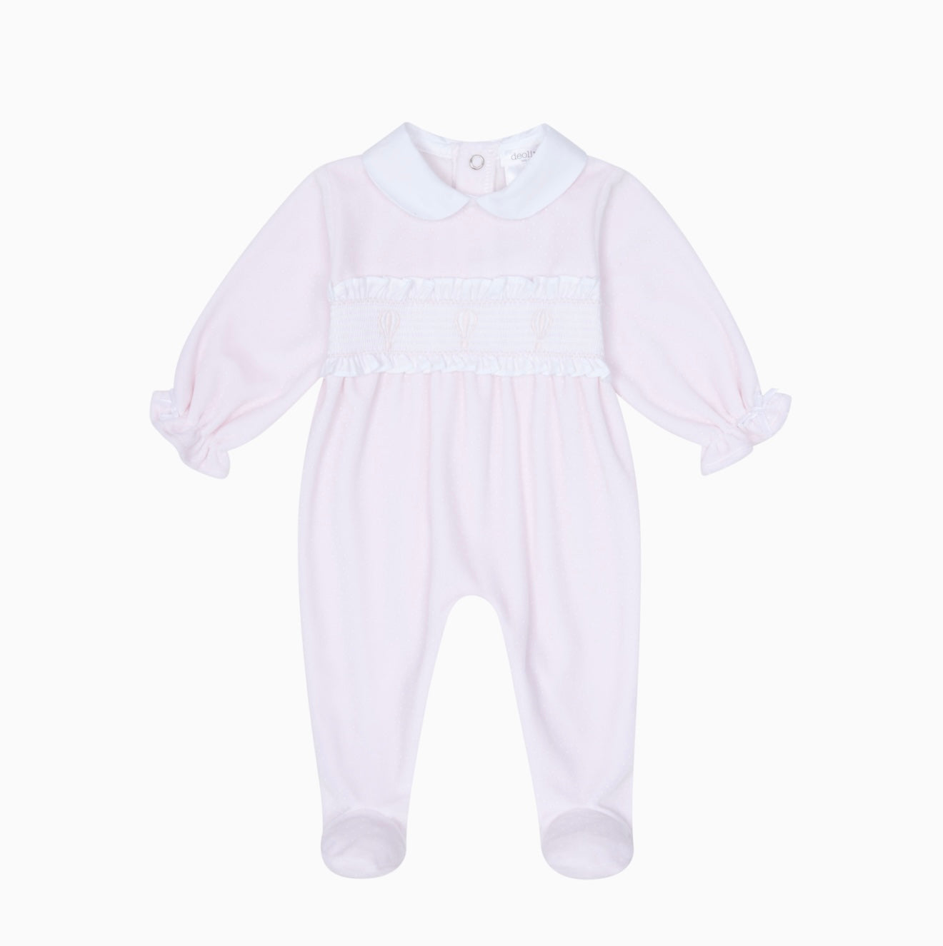 Deolinda pink velour air balloon babygrow