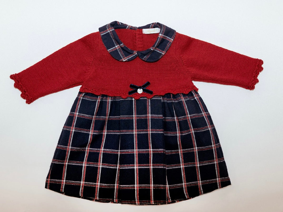 Rigola red & navy half knit dress