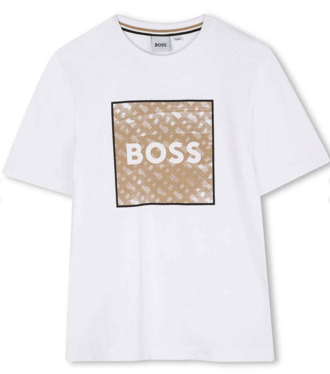 Boss white & beige box logo T-shirt