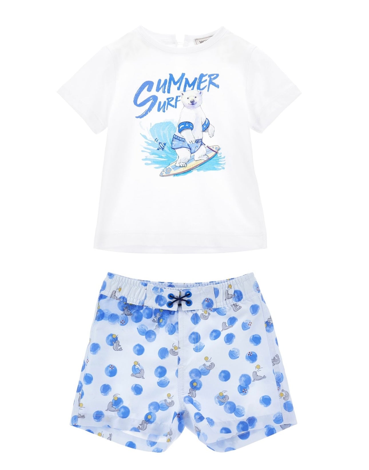 Monnalisa ‘summer surf’ T-shirt & swim short set
