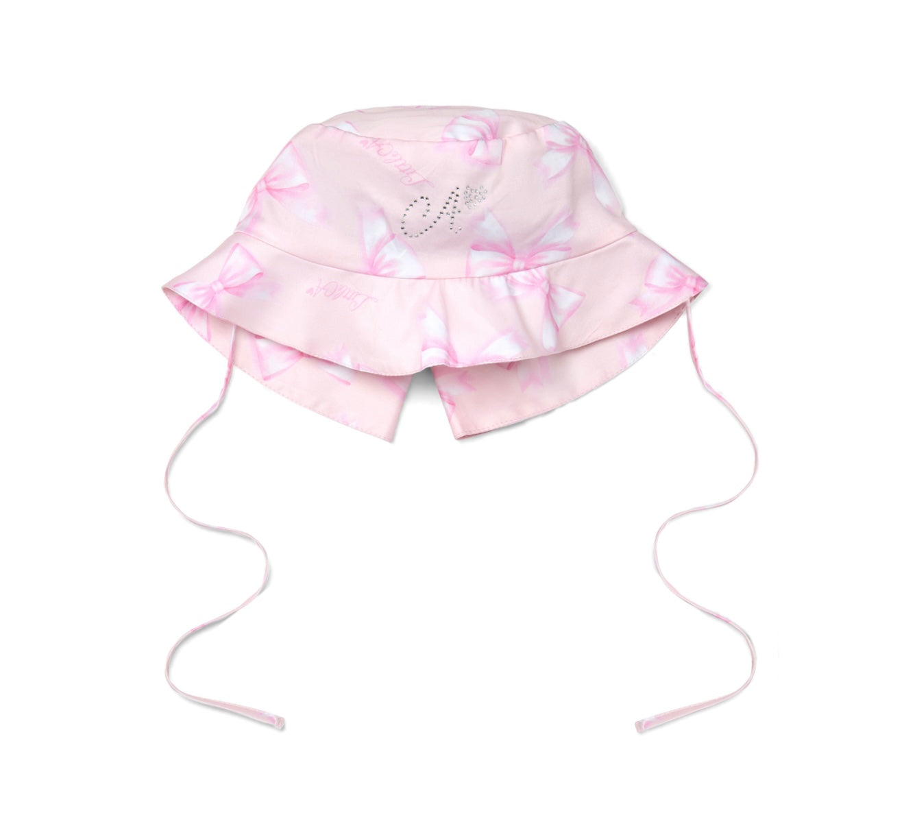 little A ‘orella’ pink bow print sun hat