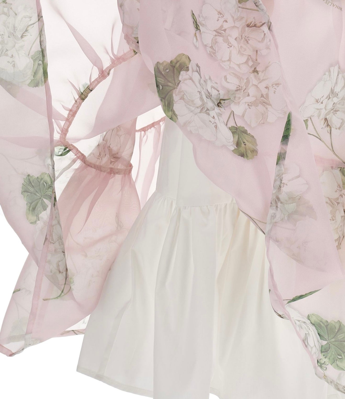 PRE ORDER - monnalisa pink & green floral organza dress