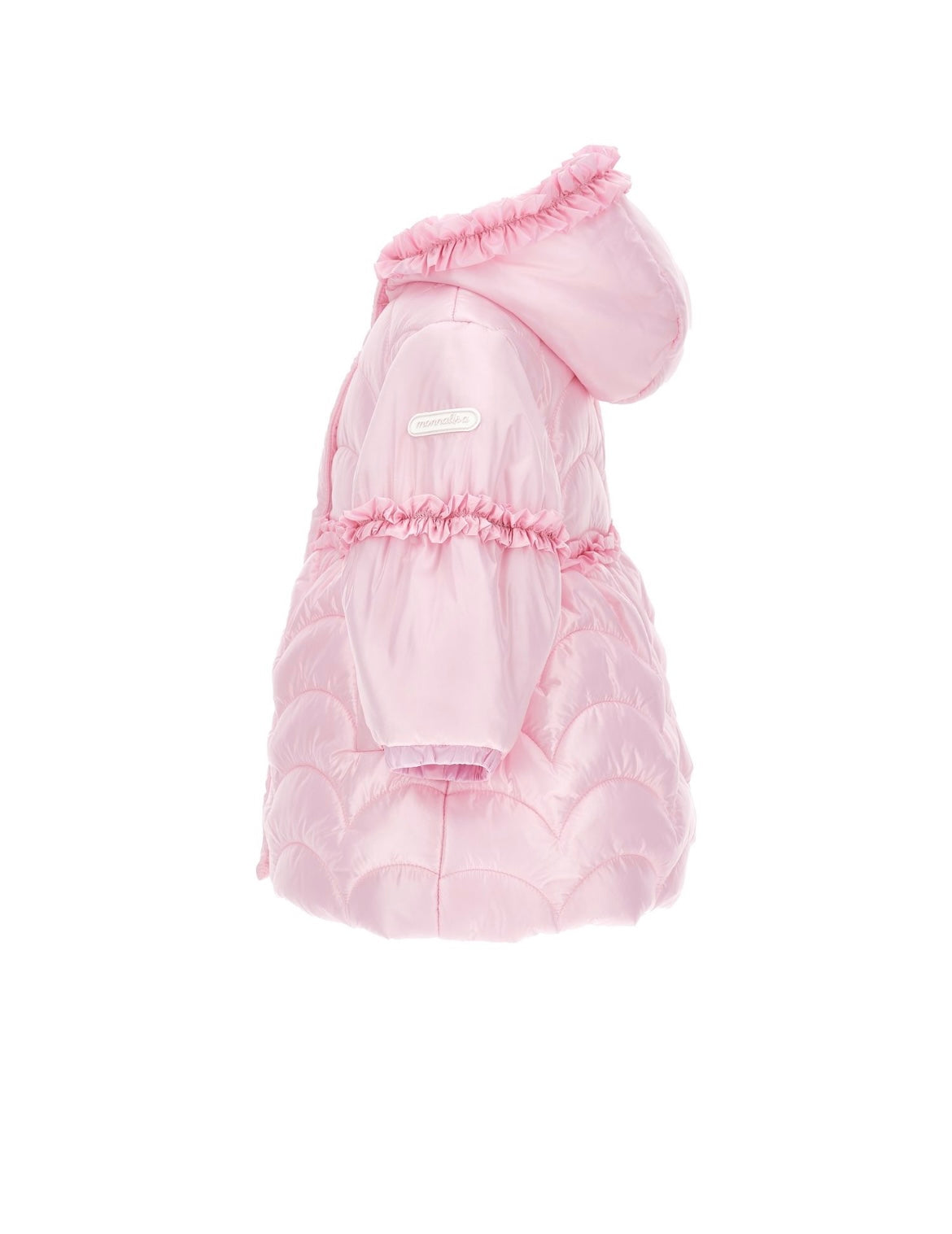 monnalisa pink hooded puffer coat