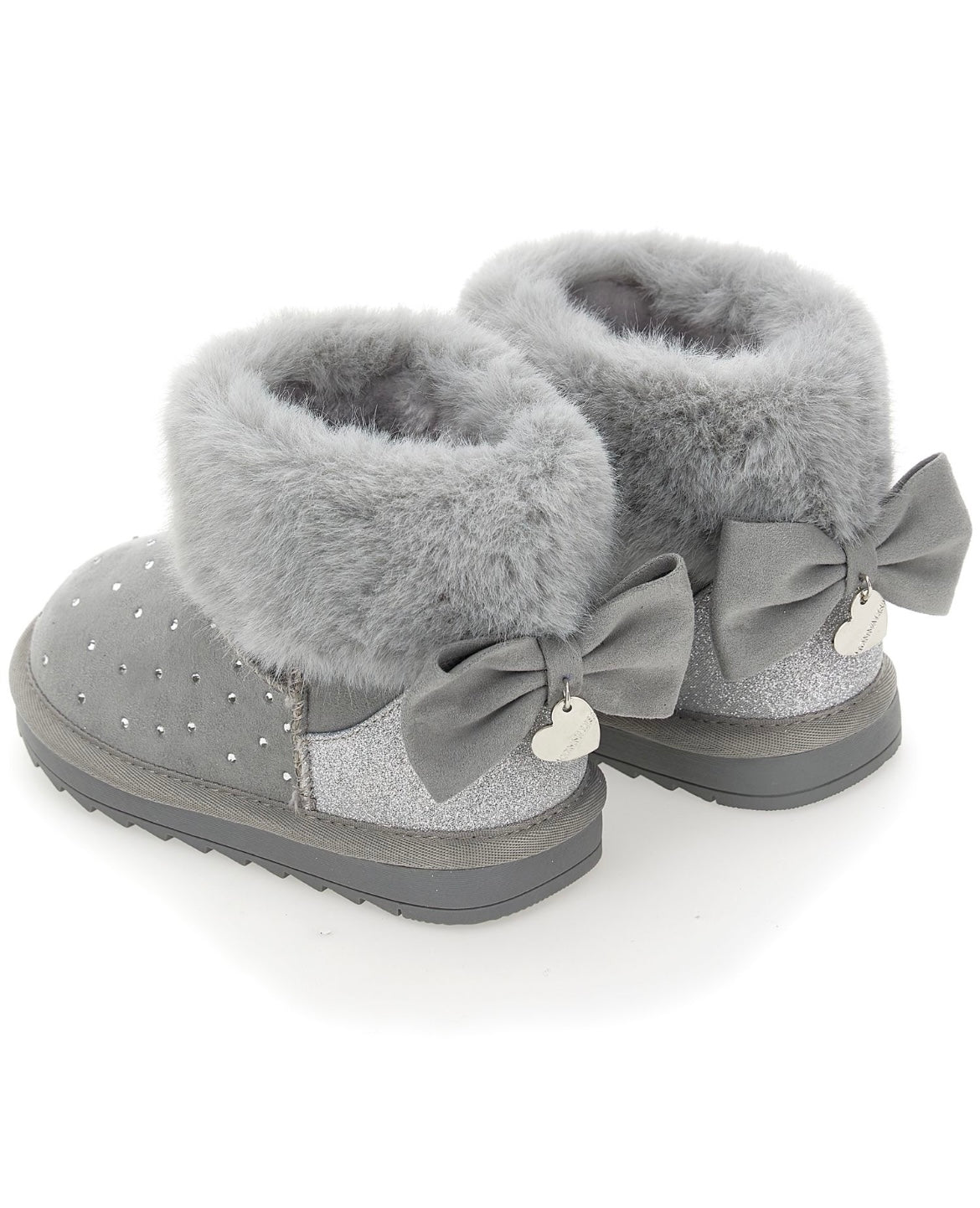 Monnalisa embellished pull on boots - grey