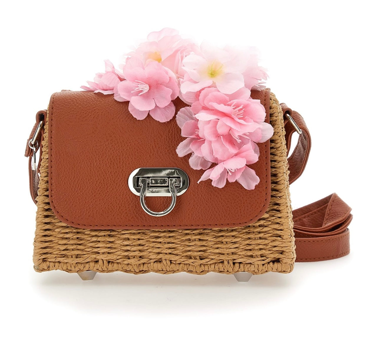 Monnalisa woven straw flower bag