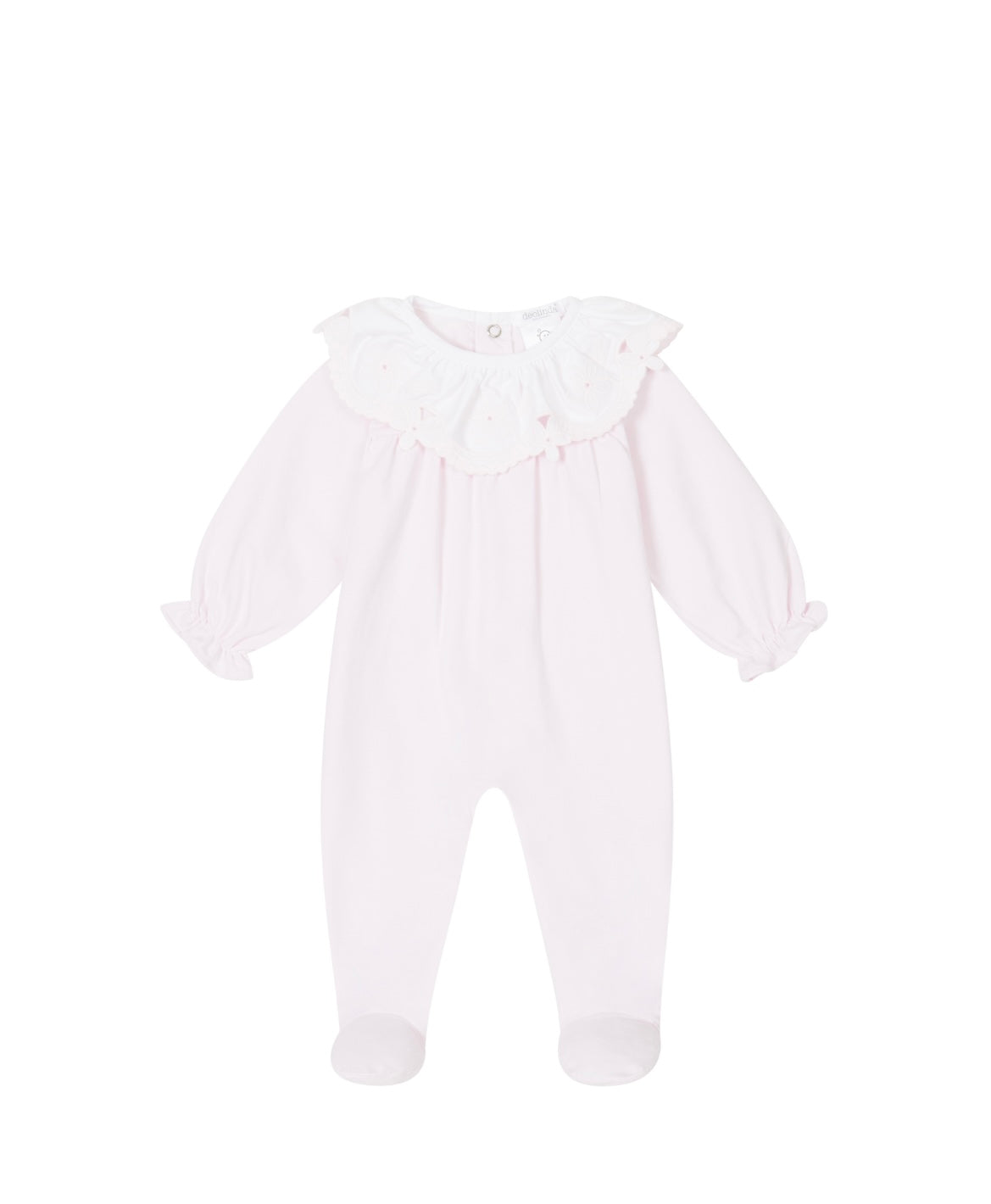 Deolinda pink & white frilled babygrow