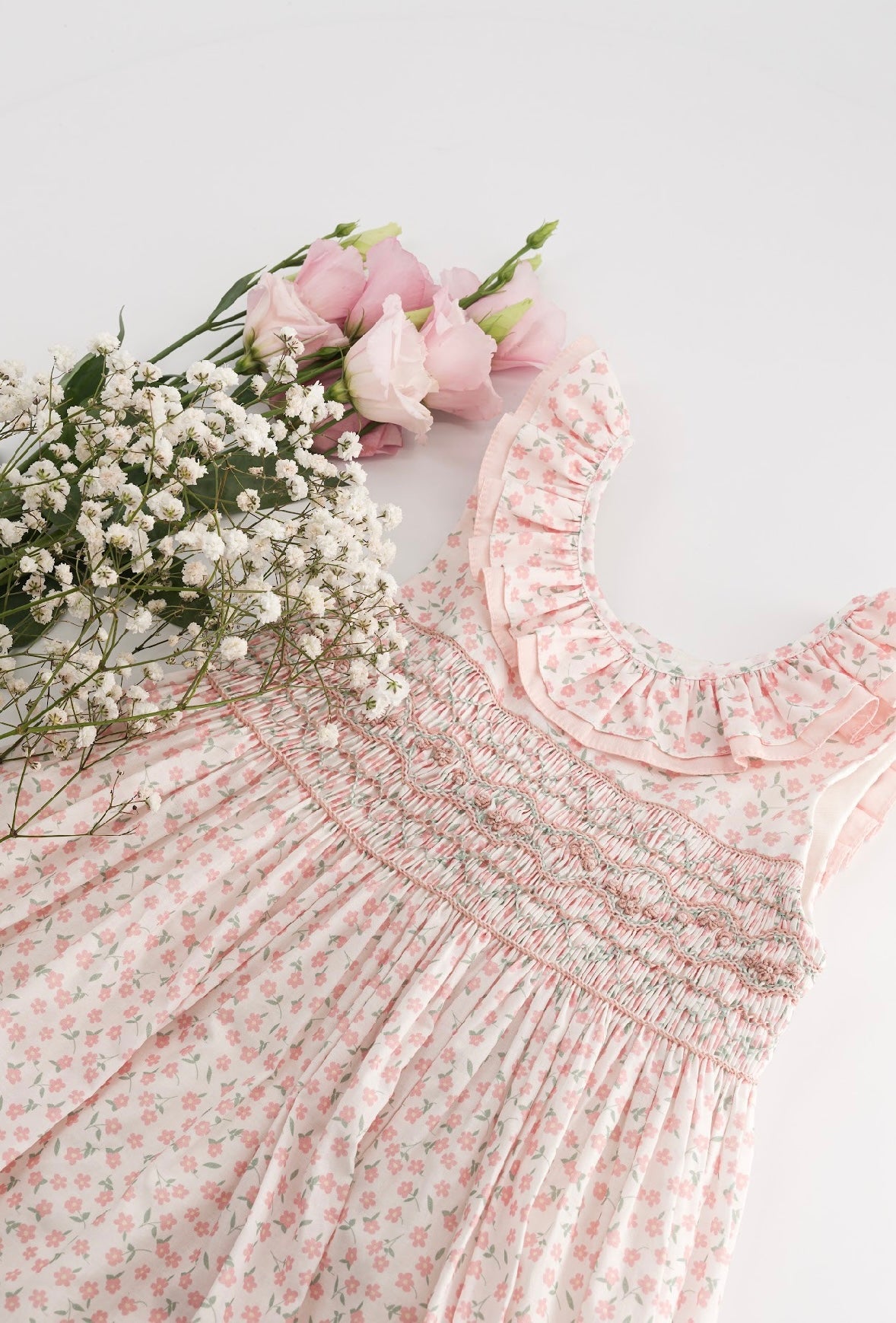 Kidiwi pink floral ‘Melina’ smocked dress