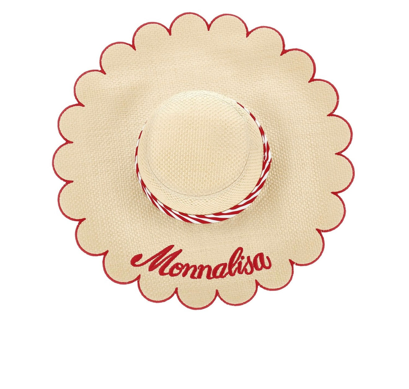PRE ORDER - monnalisa red trim sunhat