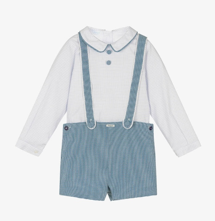 Foque boys blue checked short set