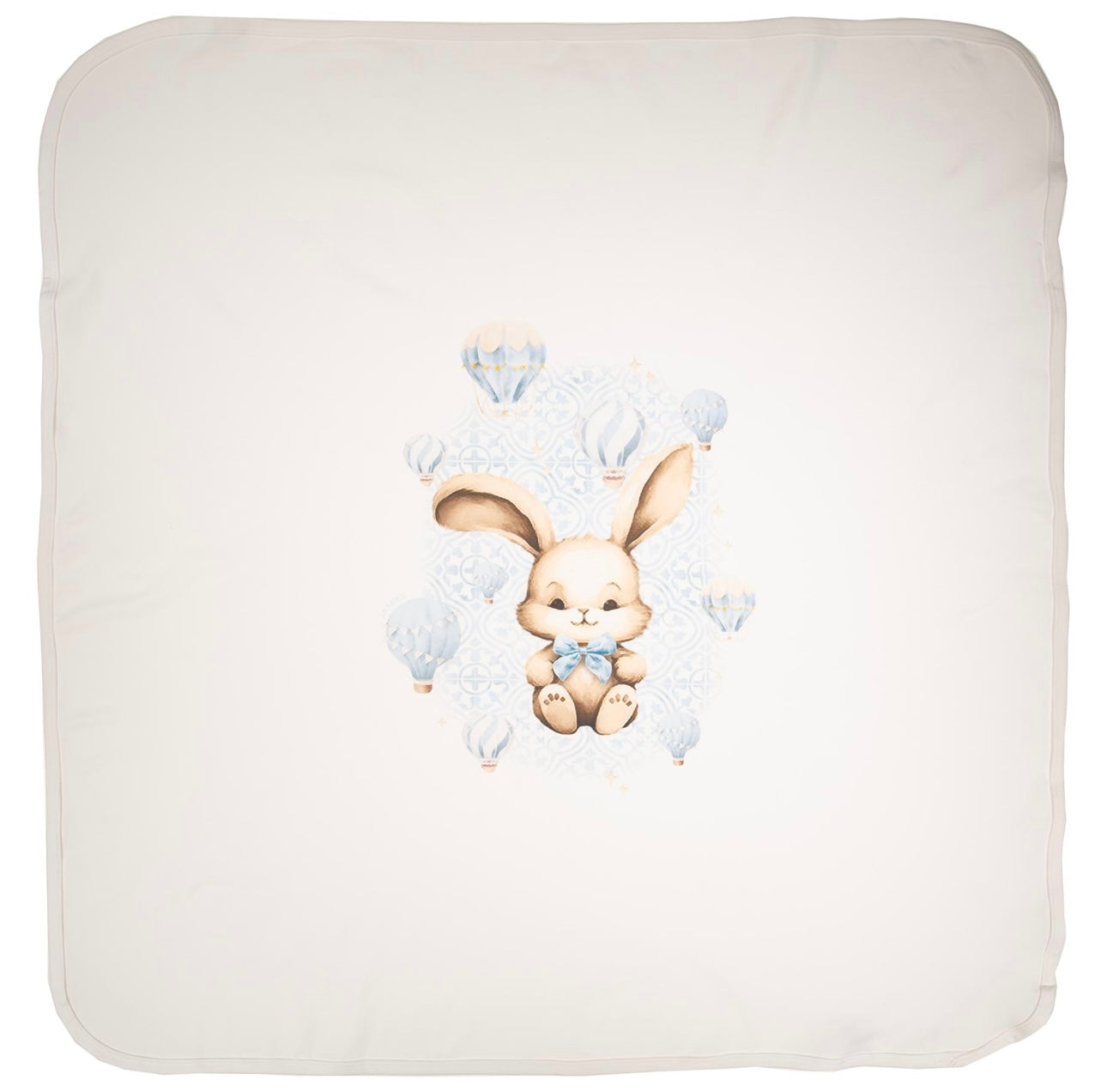 Jamiks white & blue bunny blanket
