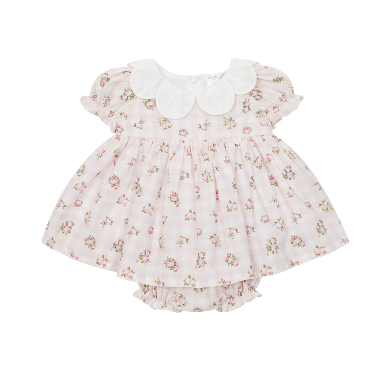 Deolinda girls pink floral dress & pant set