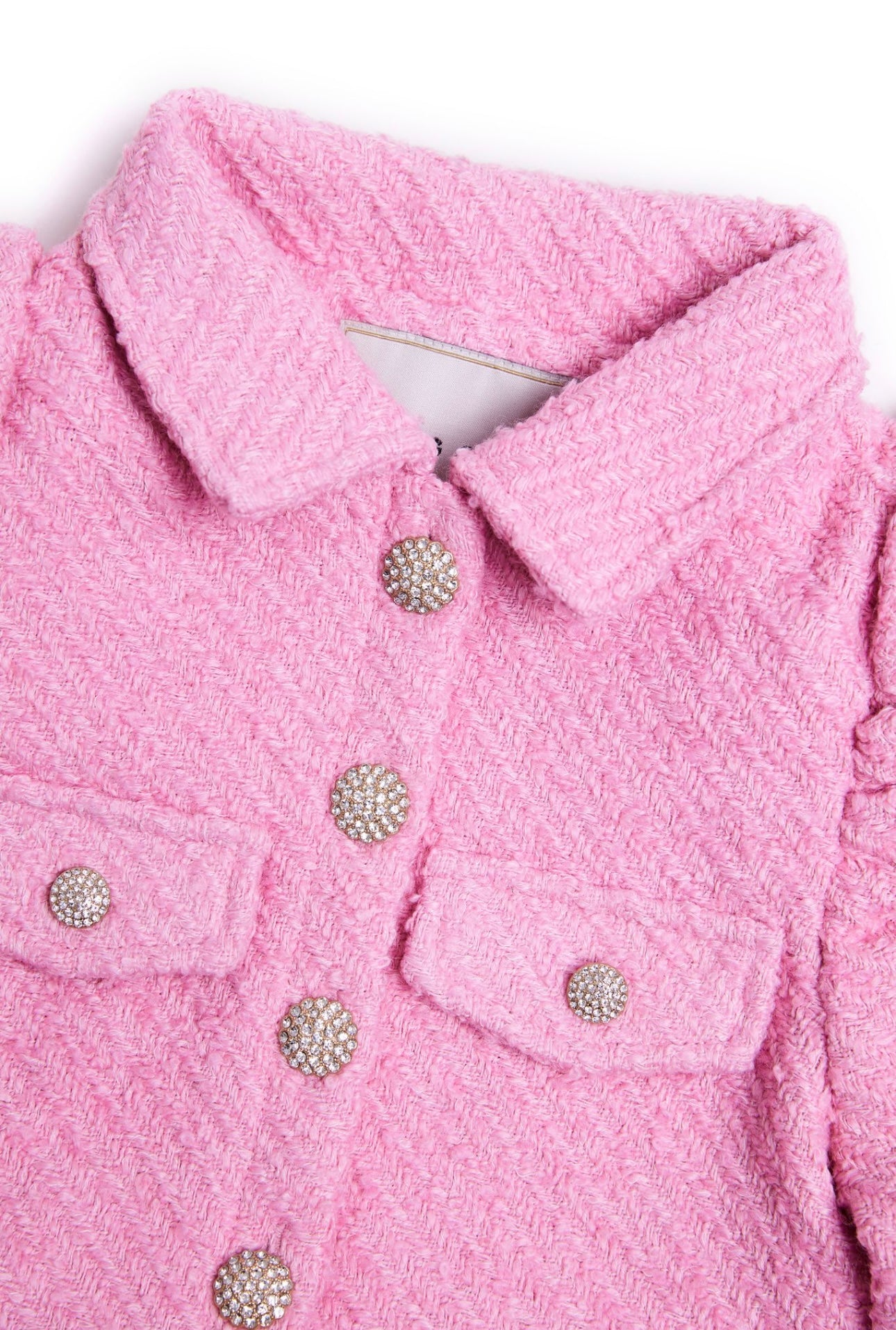 BCBG girls pink tweed jacket & skirt set