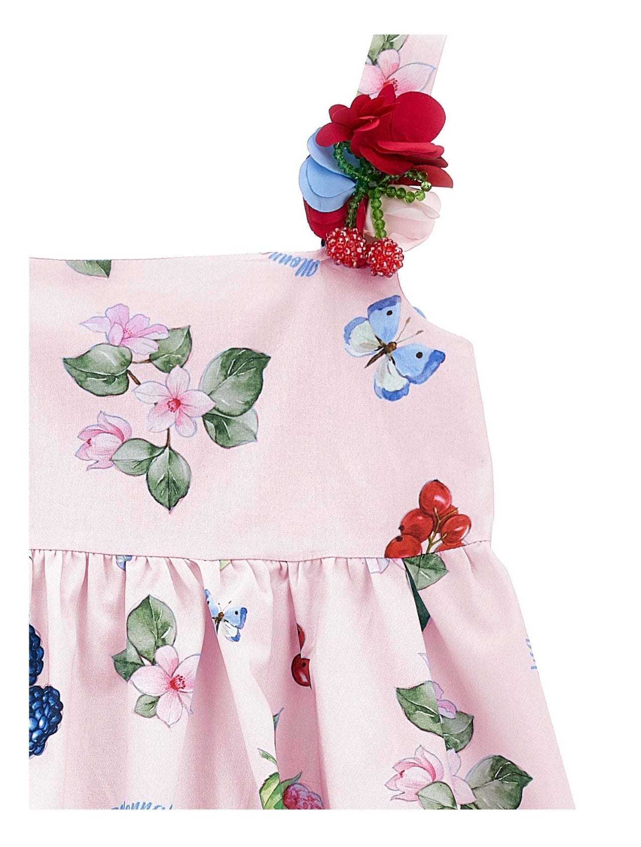 pink fruity cotton dress