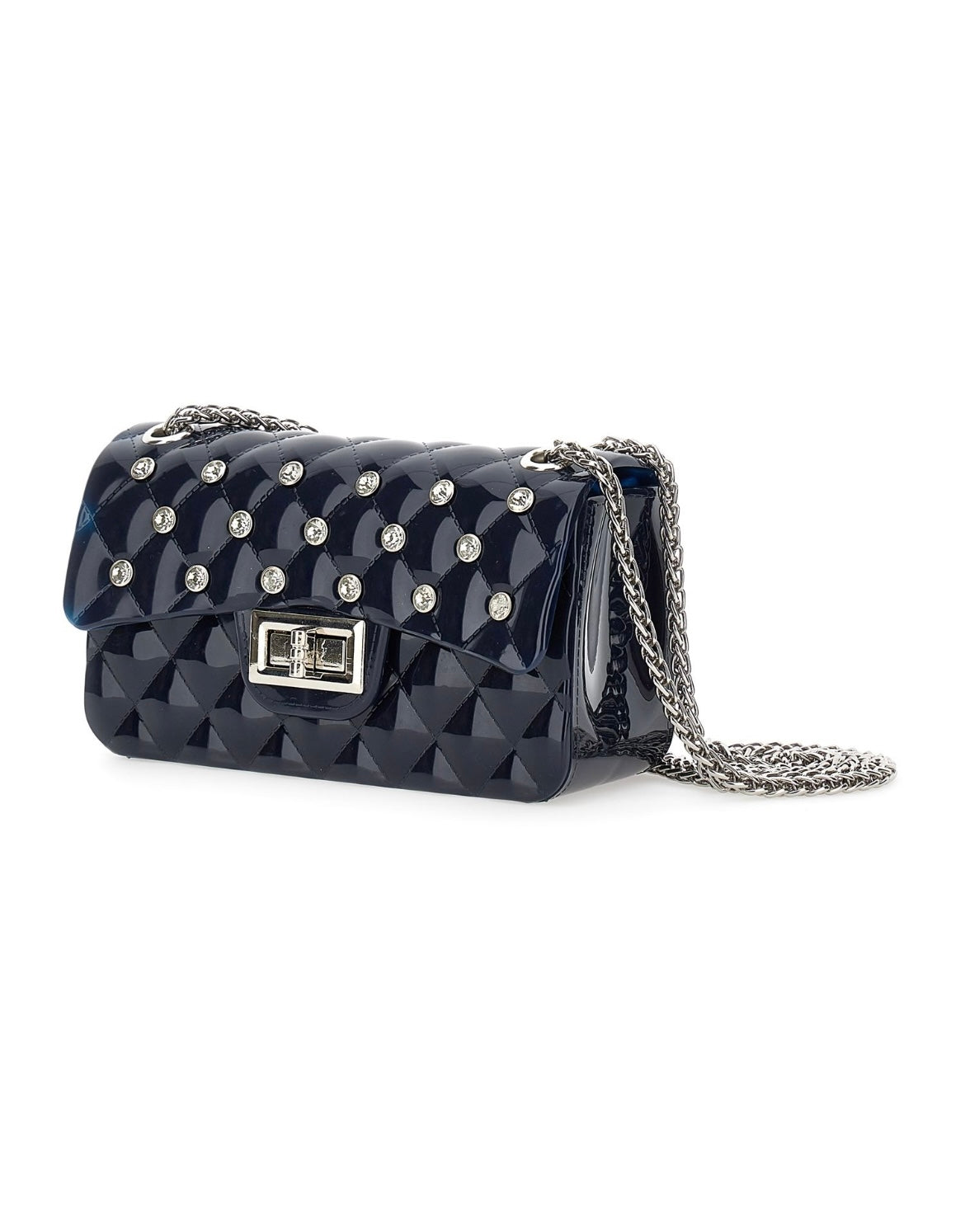 Monnalisa crystal embellished cross body bag - navy